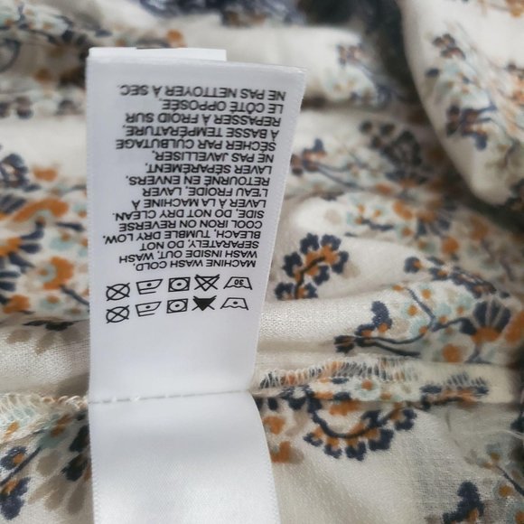 Lucky Brand Women's Mixed Print Natural Multicolor Peasant Top Size S/P NWT - Picture 11 of 16